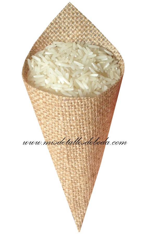 Conos de tela de arpillera para arroz, pétalos, detalles de boda – Mis  Detalles de Boda
